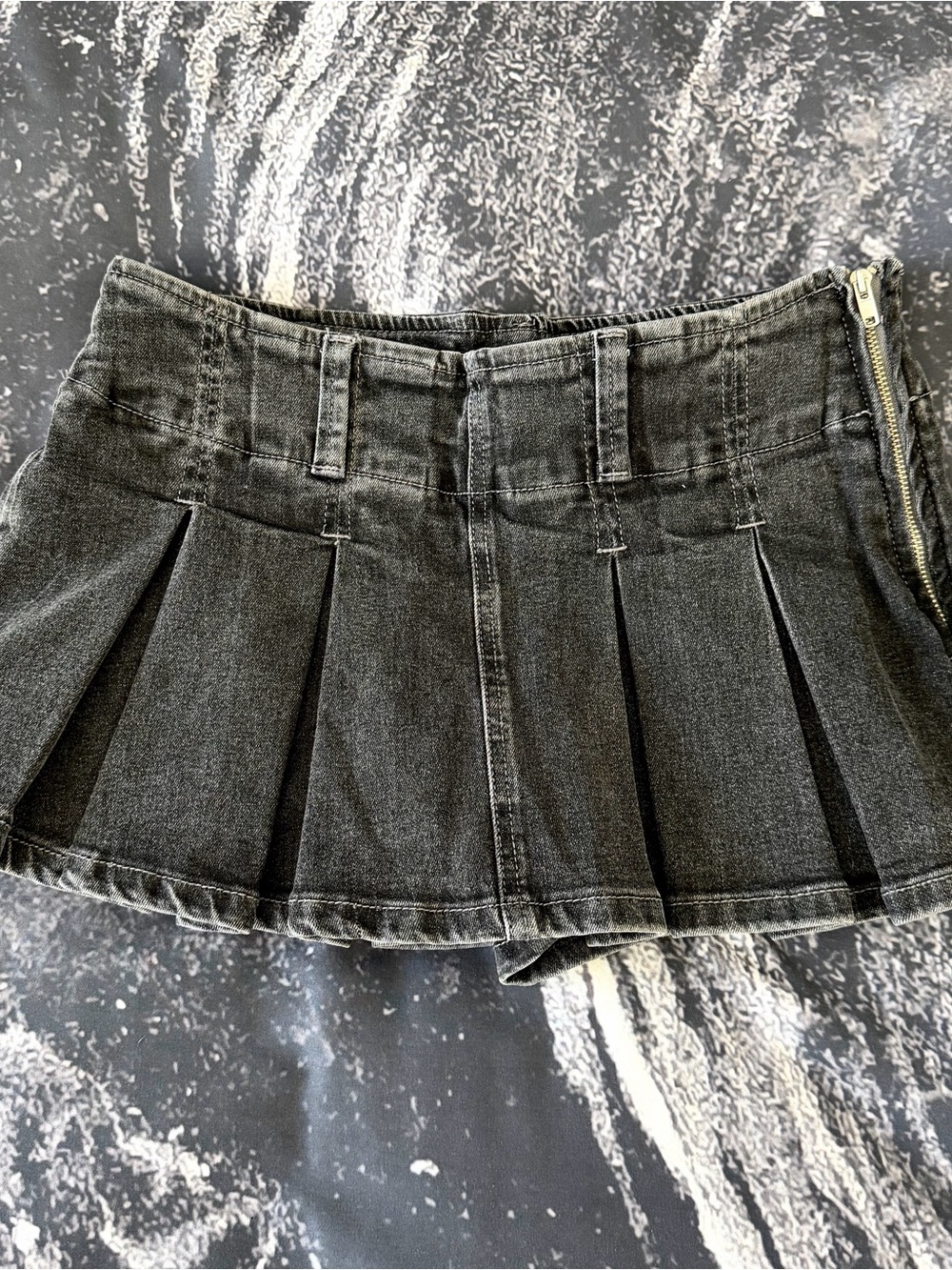 Hot Topic Almost Famous Y2K Black Denim Mini Skirt With Shorts - Size Small S